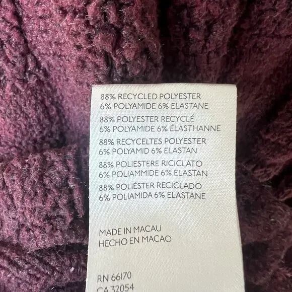 Free People We The Free Soul Searcher Mock Neck Wine Sweater, Size XS, Cropped - Picture 8 of 8
